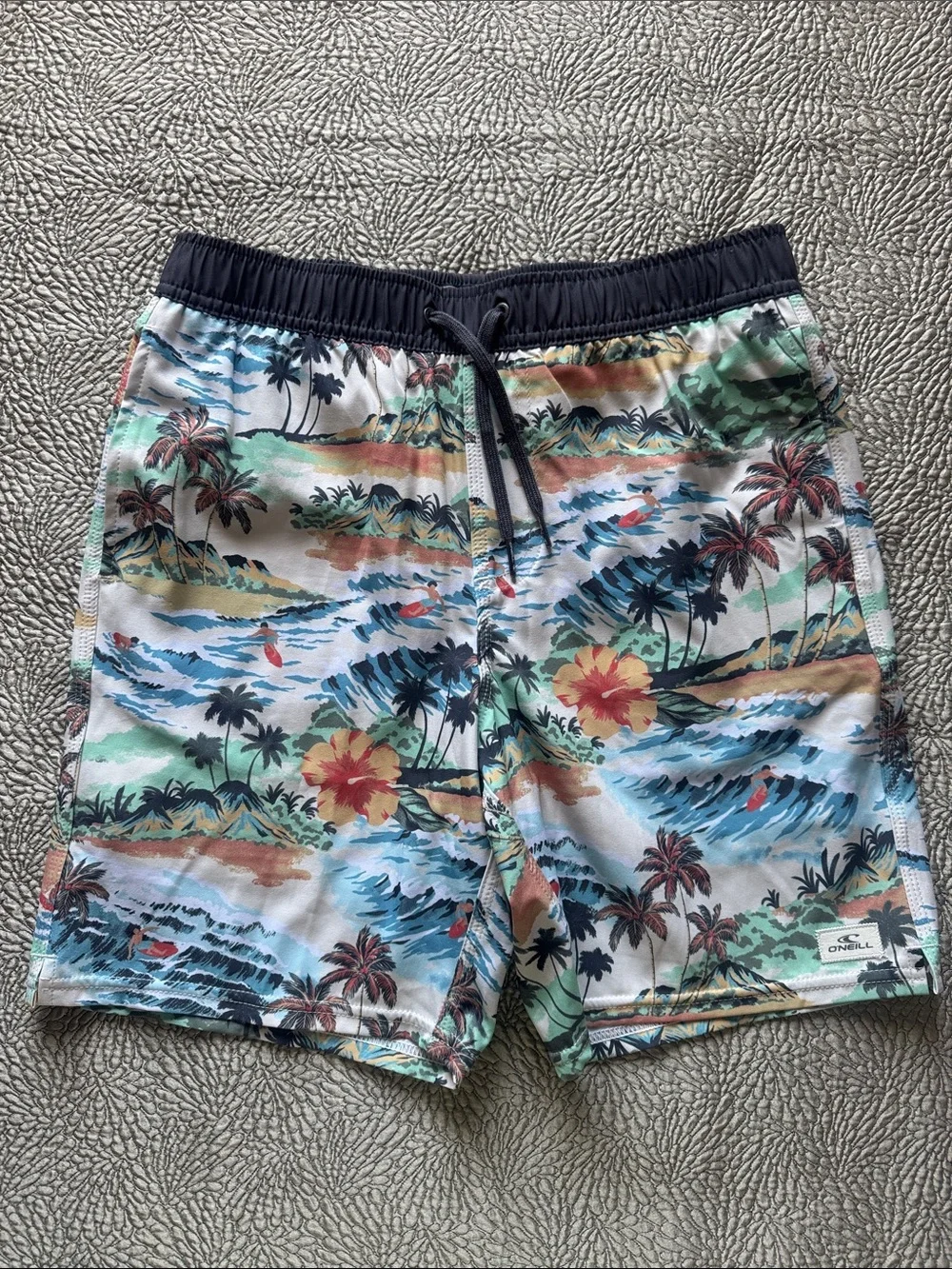 O'Neill HyperFreak Stretch Tropical Print Swim Trunks